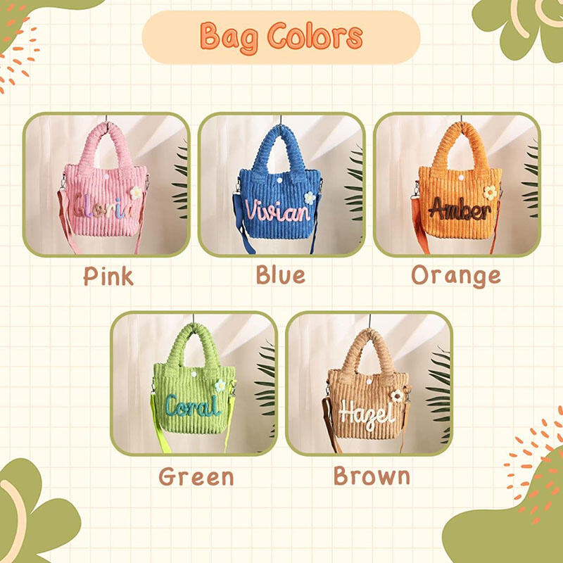 Borsa personalizzata con nome e decorazioni floreali Bellissimo regalo per lei