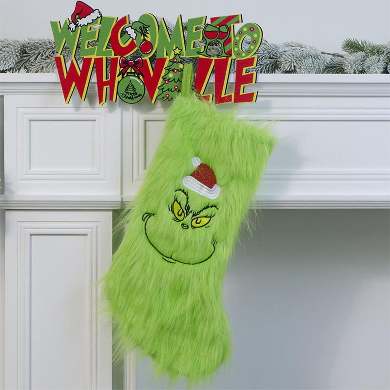 Personalized Green Monster Christmas Stockings Custom Embroidered Name Funny Gifts