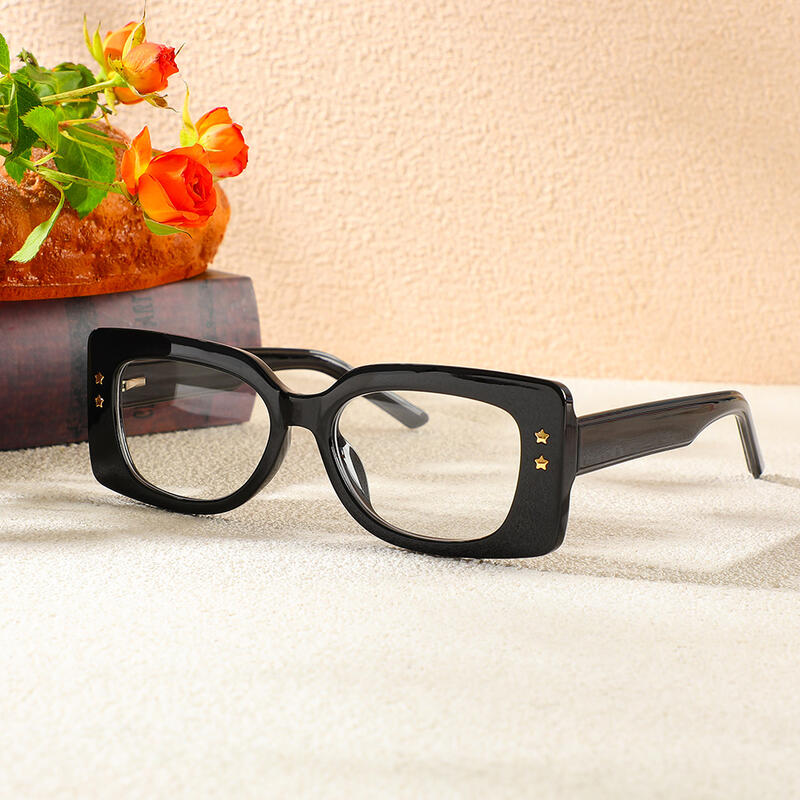 Huggins Quadratische Schwarze Brille