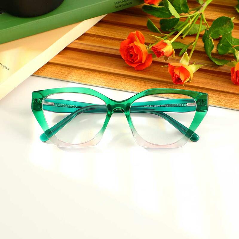 Nathaniei Cat Eye Grüne Brille