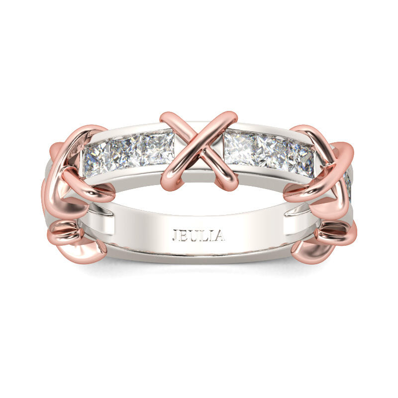 Jeulia Bague de Femme Noeud en Argent Sterling Coupe Princesse