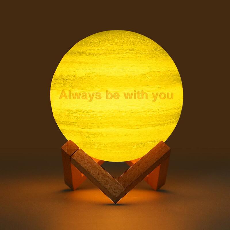 Lampada Personalizzata Lunare con Foto 3D, Touch 2 Colori, Regalo per Famglia