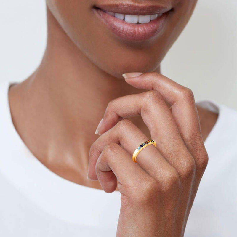 Jeulia Multi-Stone Rainbow Sterling Silver Ring