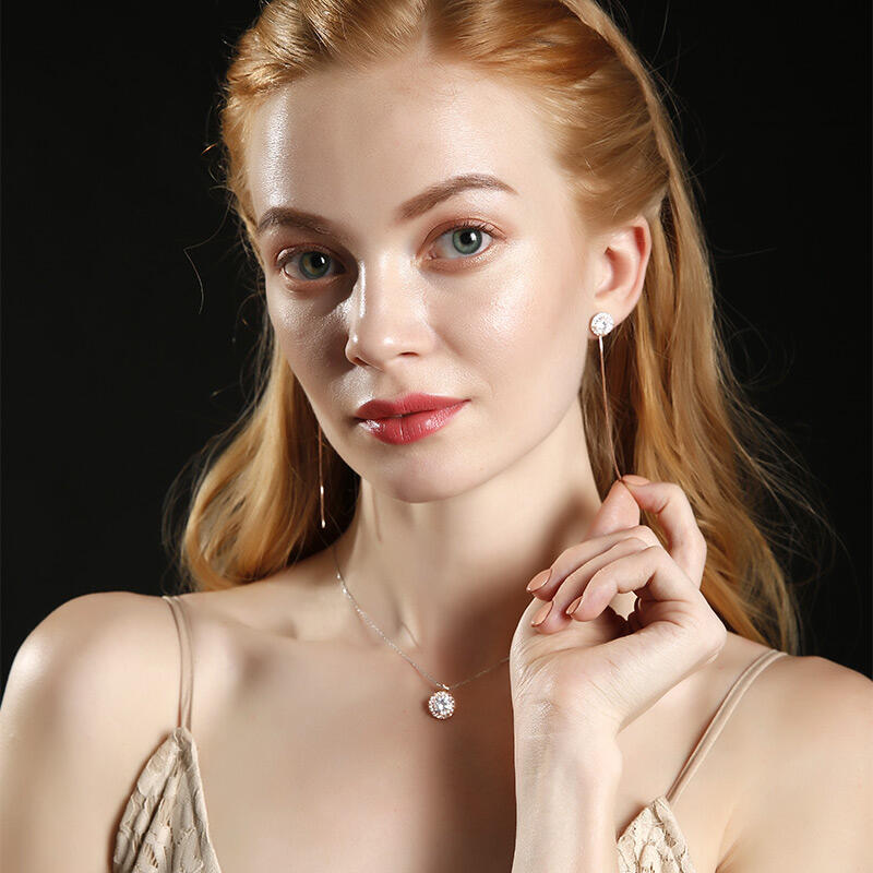 Jeulia Beloved 大粒 取り巻き シルバー ネックレス