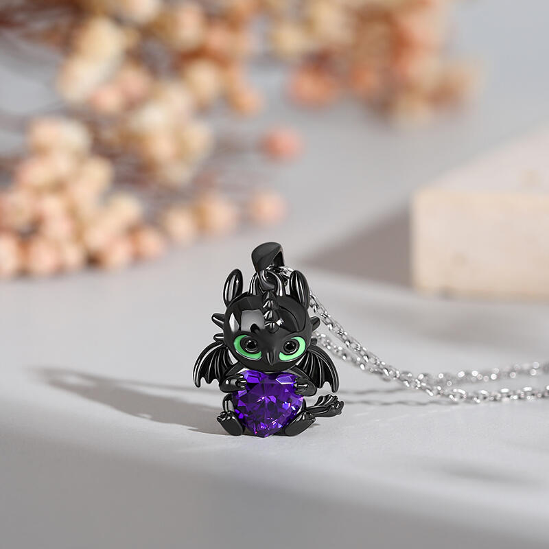 Jeulia Hug Me "Show Your Heart" Dragon Heart Cut Sterling zilveren ketting