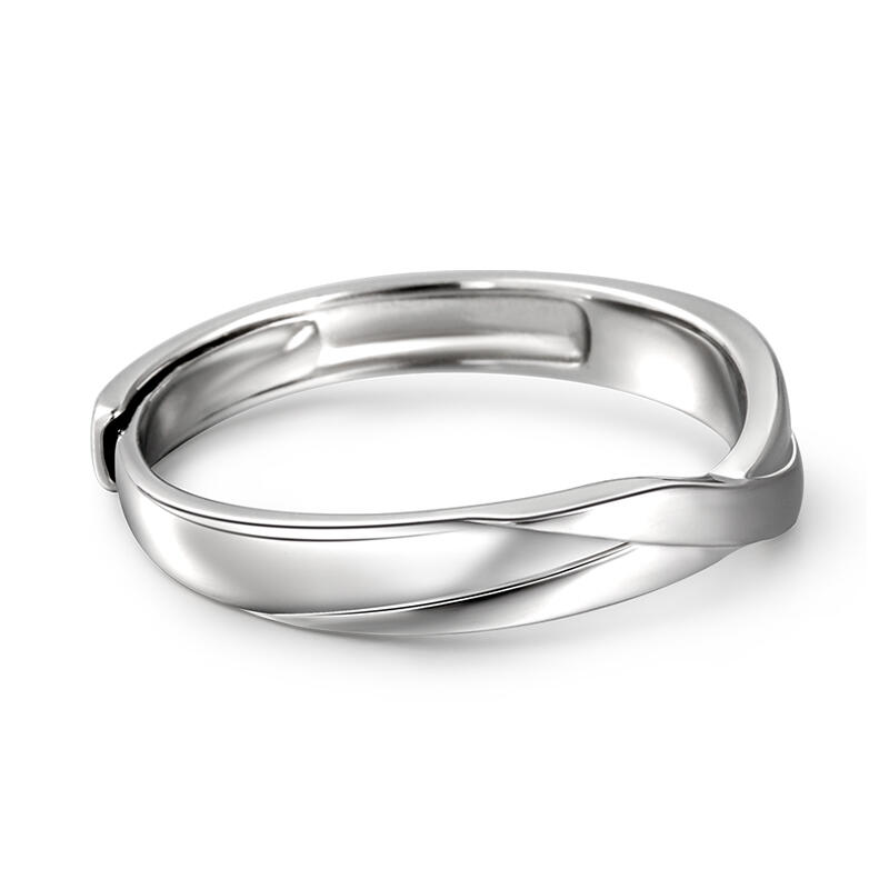 Jeulia Anillo promesa hombre ajustable de plata esterlina