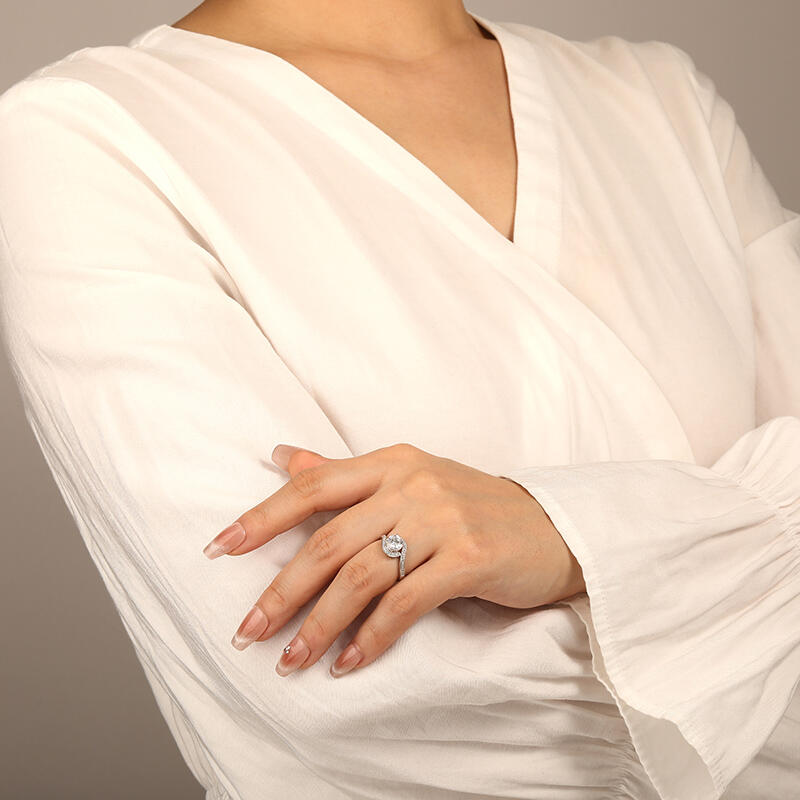 "Speak Softly Love" Round Cut Side Stone Engagement Ring