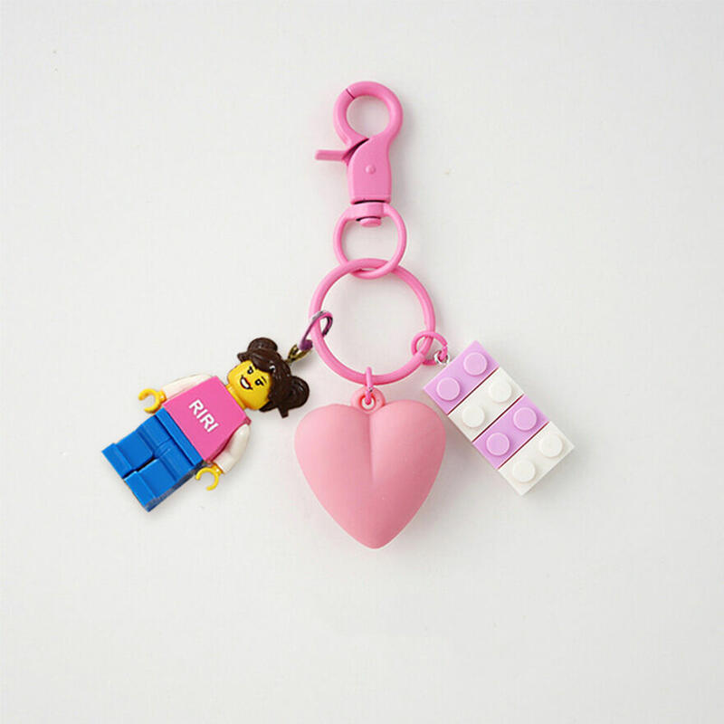 名前入り カラフル ミニフィグ キーホルダー オーダーメイド