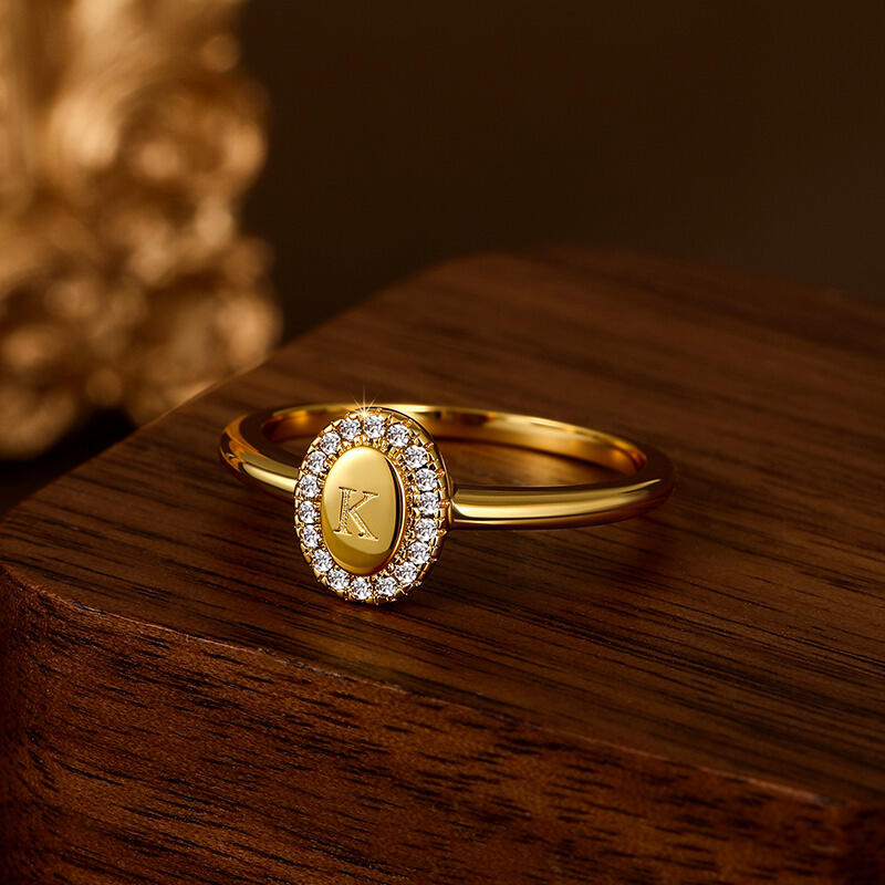 Jeulia Everyday Personalized Engraving Initial Ring