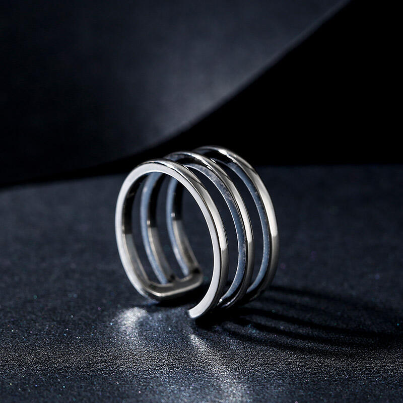 Jeulia "It's Unique" Open Sterling Silver Men's Ring