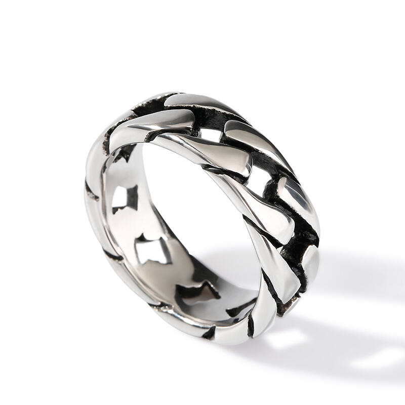 Jeulia Chain Design Stainless Steel Men's Band