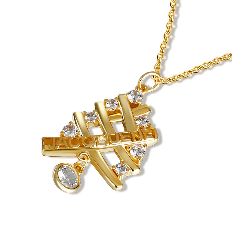 Jeulia Personalized Christmas Tree Sterling Silver Necklace