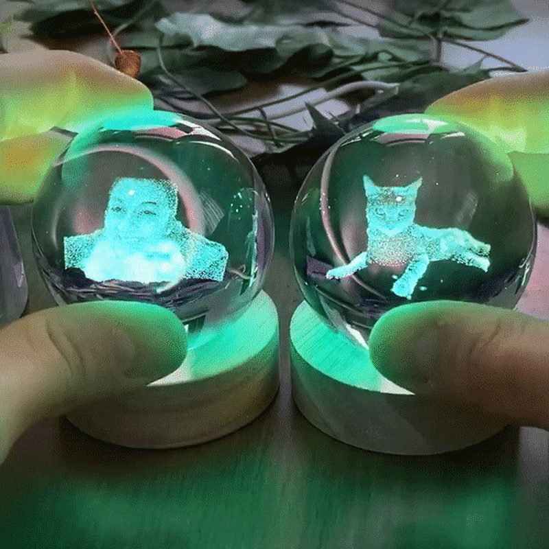 Personalized Picture Crystal Ball Night Light Interesting Gift for Your Love