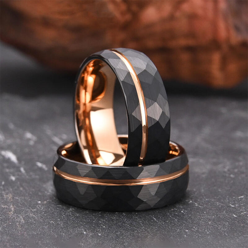 "Forged Devotion" 8mm Tungsten Carbide Men's Wedding Ring