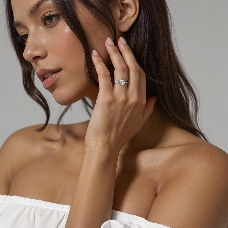 "I'm In The Mood For Love" Round Cut Halo Engagement Ring