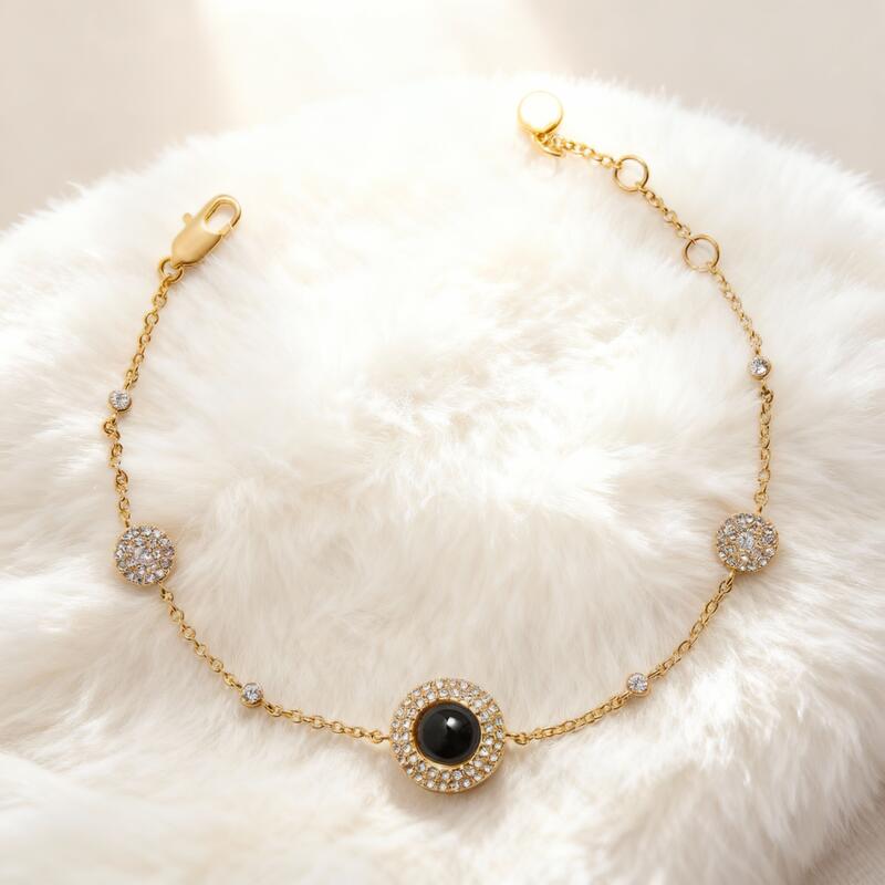 Personalized Projection Picture Bracelet with Diamonds Christmas Gift for Mother