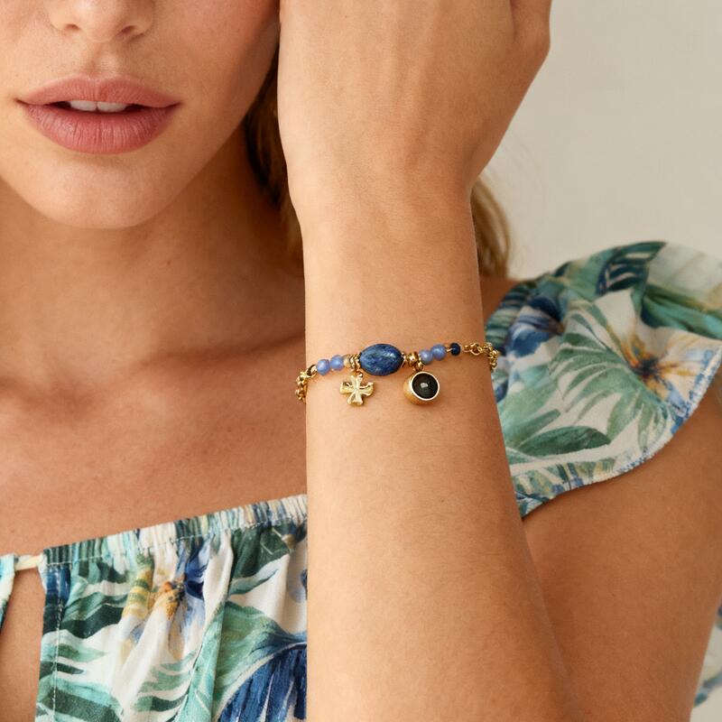 Bracciale personalizzato con immagine proiettata e perline colorate Regalo per ragazza