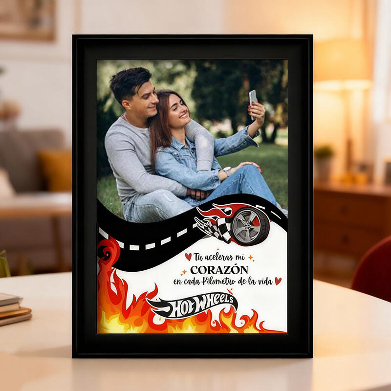 Personalized Frame Custom Toy Car and Photo Hot Wheels Design Romantic Gift for Couples