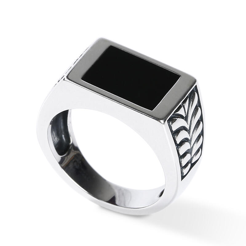 Jeulia Classic Sterling Silver Signet Ring