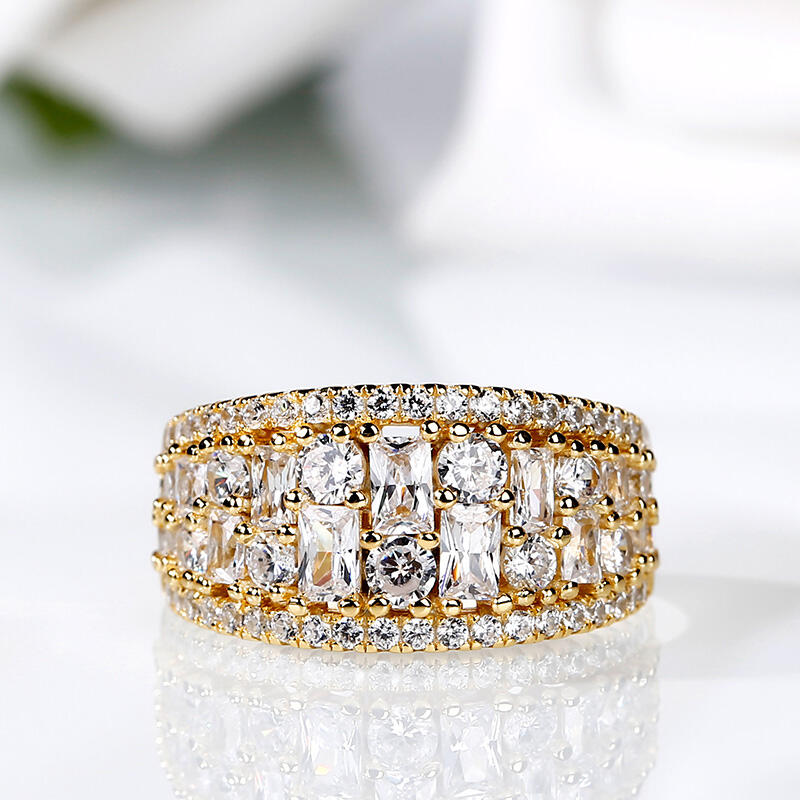 Jeulia Wide Shank Sterling Silver Women's Band