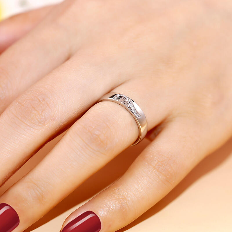 Jeulia Angel Wing Creative Engraved Sterling Silver Women's Band