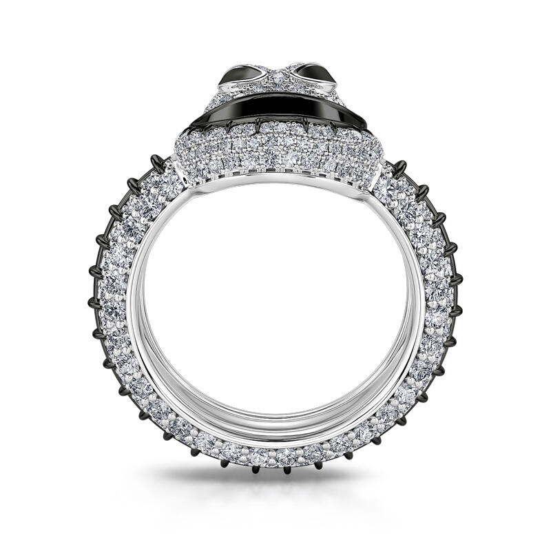 Jeulia Anel de prata esterlina rei caveira especial para casamento