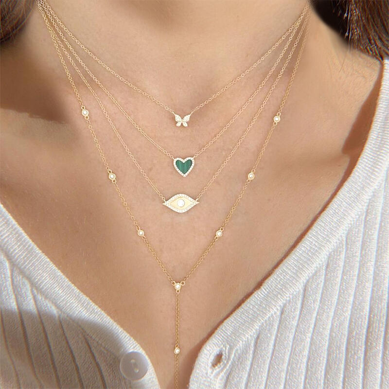 Jeulia Collar de Plata de Mariposa con Diamante para Mujer