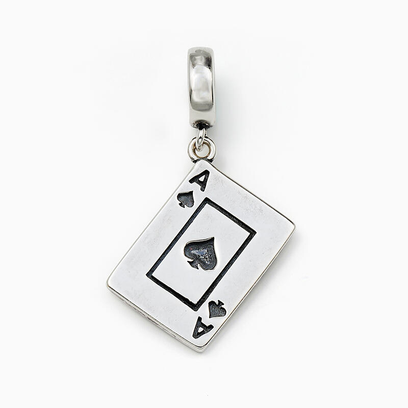 Jeulia "Spades" Poker Cards Sterling Silver Charm