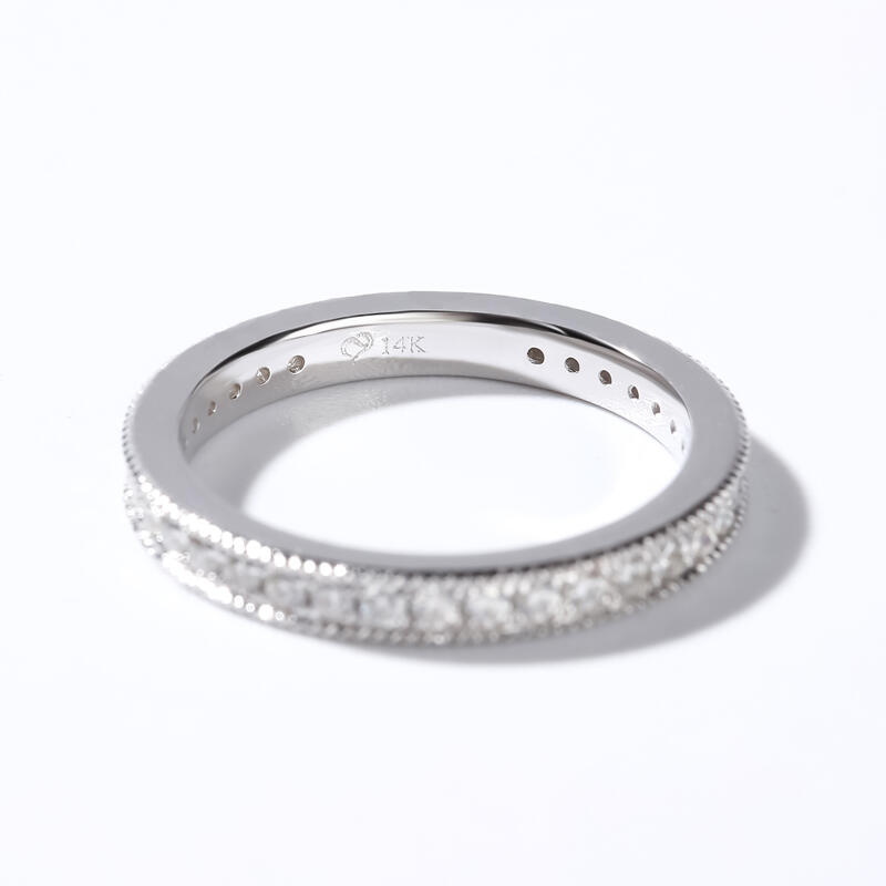 Jeulia Milgrain Eternity Sterling Silver Band