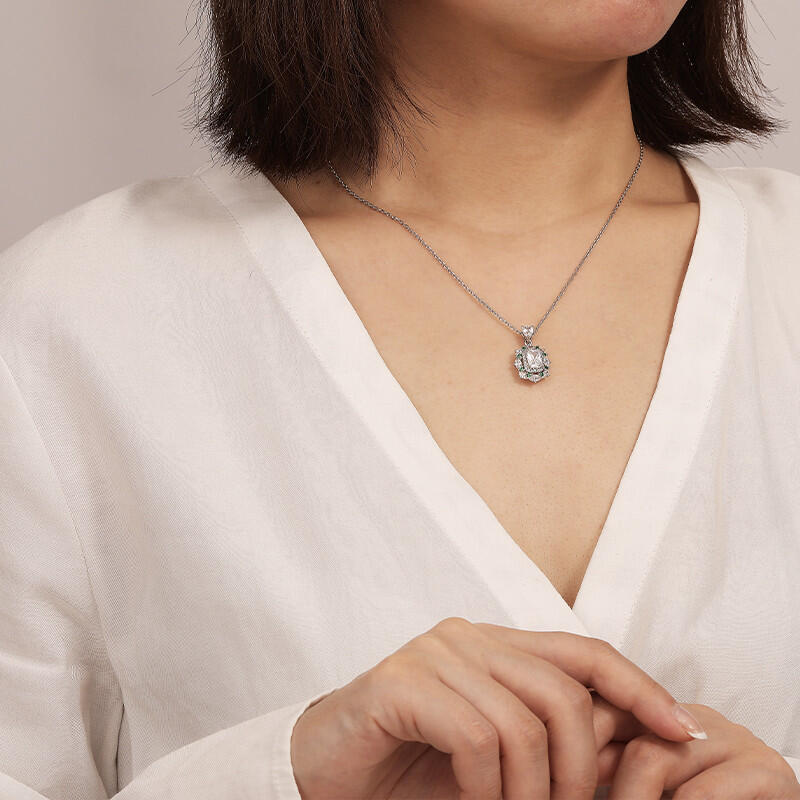 "Das Beste für dich" Smaragdschliff-Halskette