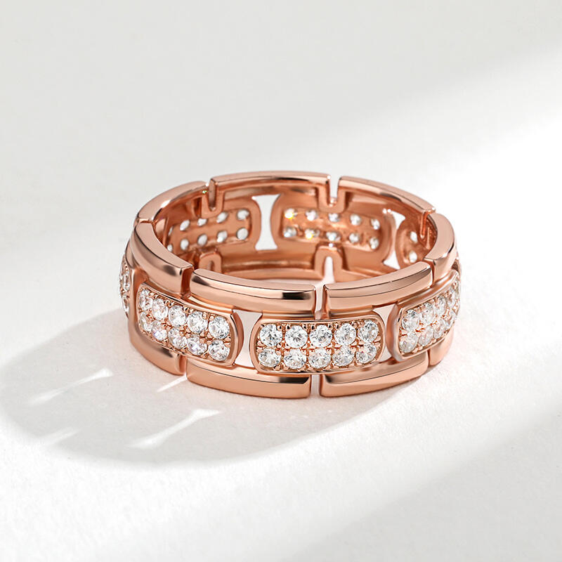 Jeulia Arte Deco Banda De Plata Esterlina De Corte Redondo Para Hombre