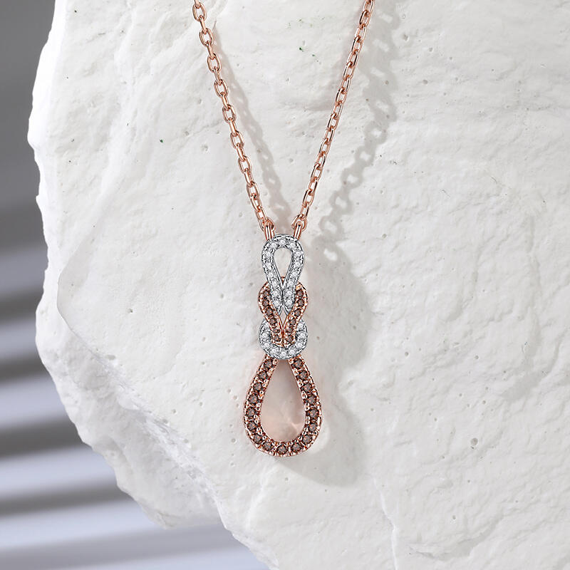 Jeulia Two Tone Infinity Love Sterling Silver Necklace