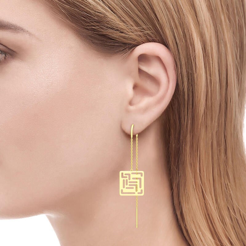 جوليا أقراط من الفضة الإسترليني على شكل بوصلة