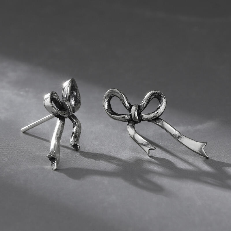 Jeulia "Irregular Bowknot" Sterling Silver Earrings