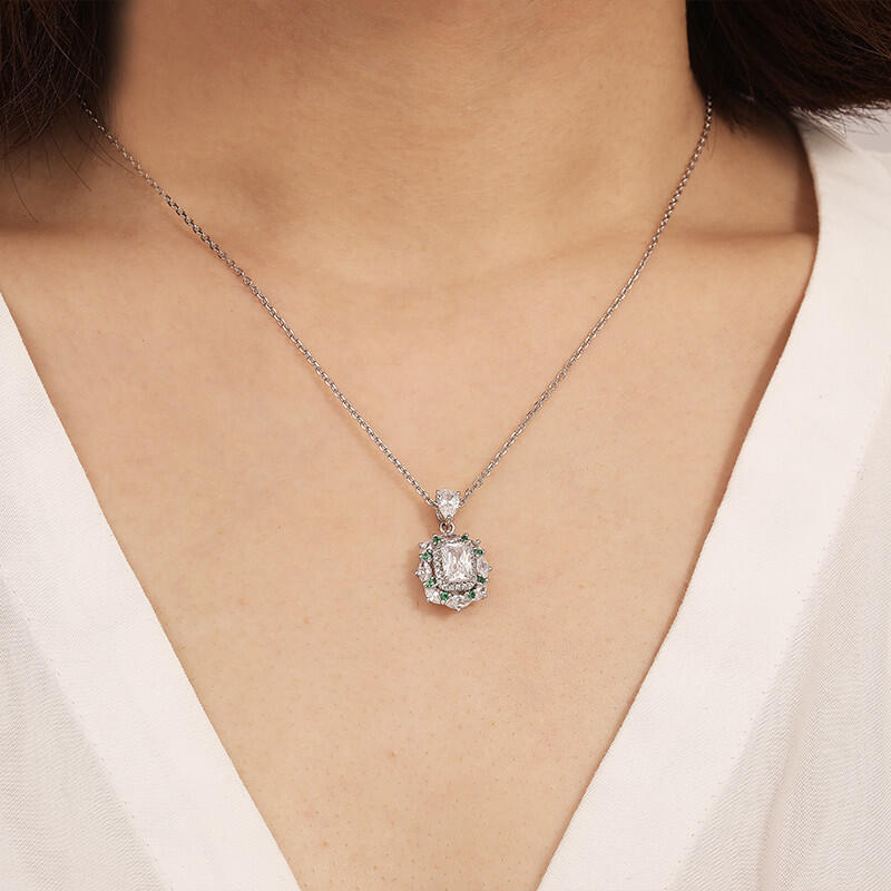 "Das Beste für dich" Smaragdschliff-Halskette