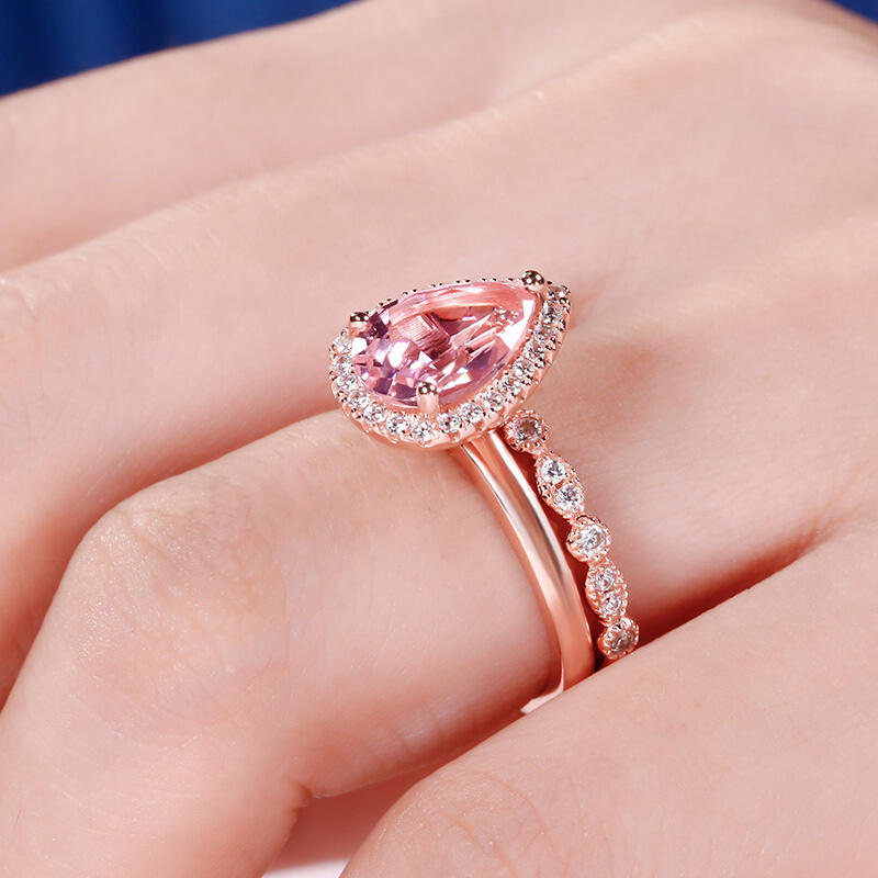 Jeulia Anillo de compromiso de plata para mujer estilo milgrain con halo