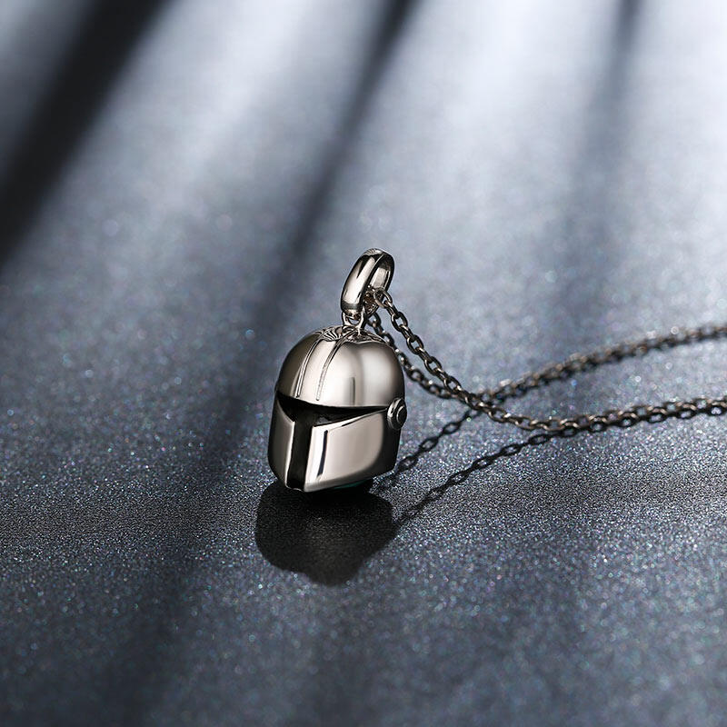 Jeulia T-visored Mask Design Sterling Silver Men's Necklace