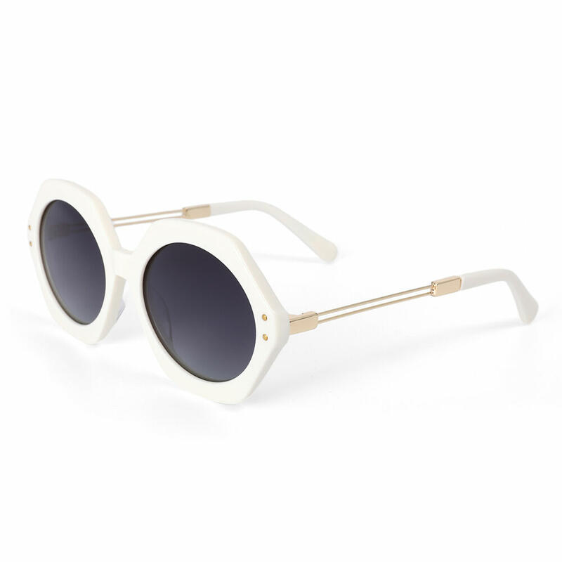 Mathilde Geometric White Sunglasses