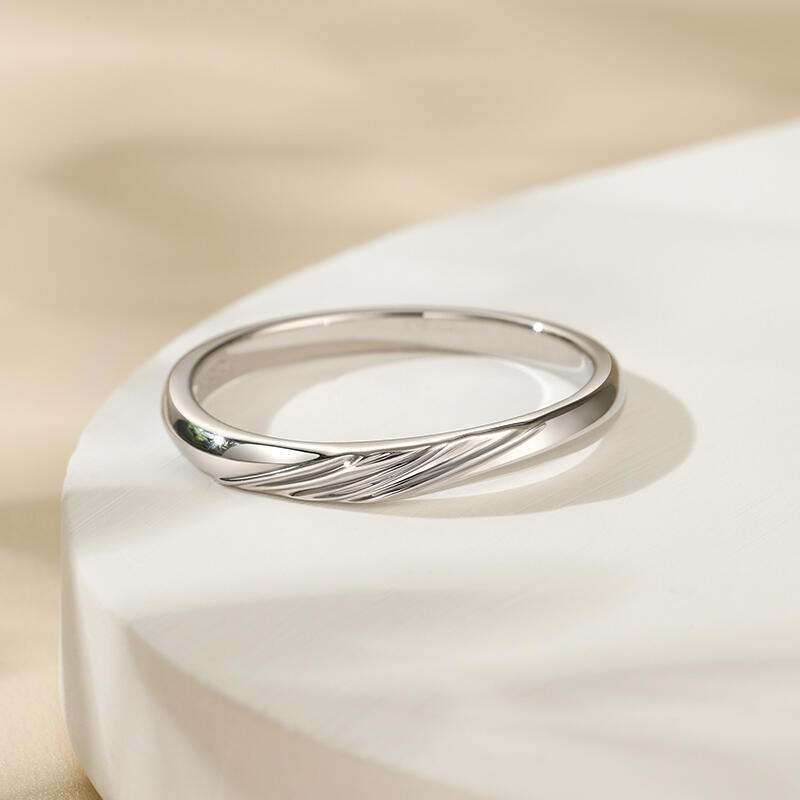 Jeulia Anillo de Hombre Elegante de Plata de Ley