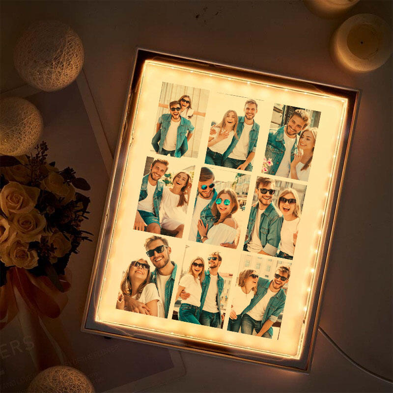 Personalized Picture Mirror Lamp Simple Present for Your Love