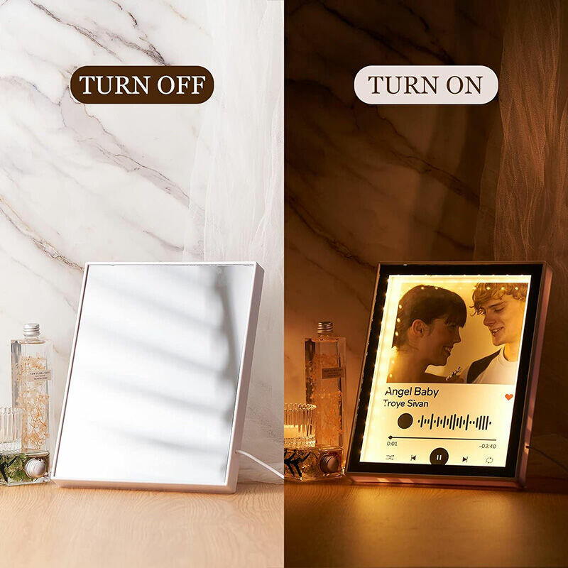 Personalized Picture Mirror Lamp Simple Present for Your Love