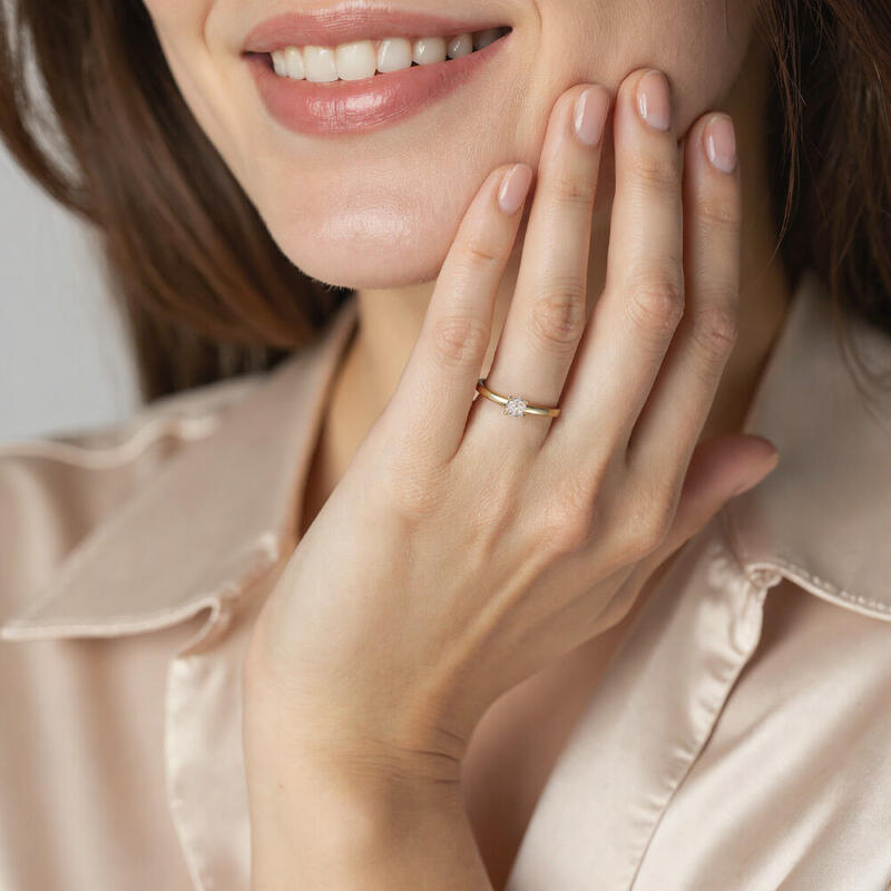 "Forever Starts with Now" Round Cut Solitaire Engagement Ring