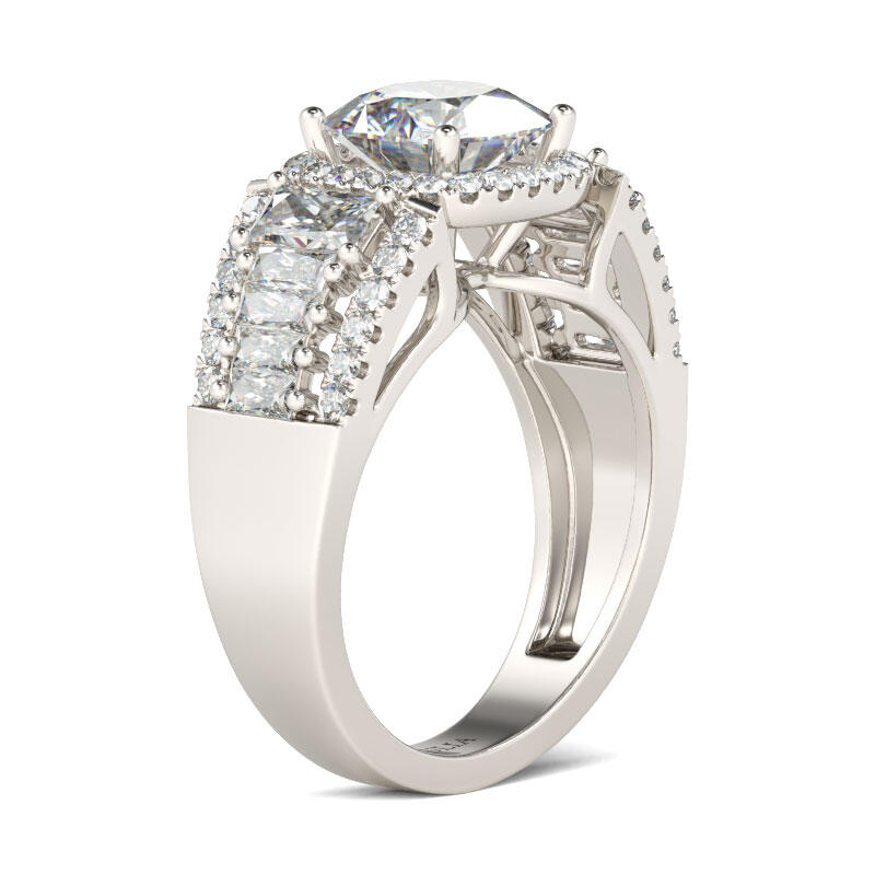 Jeulia Halo Cushion Cut Sterling Silver Ring