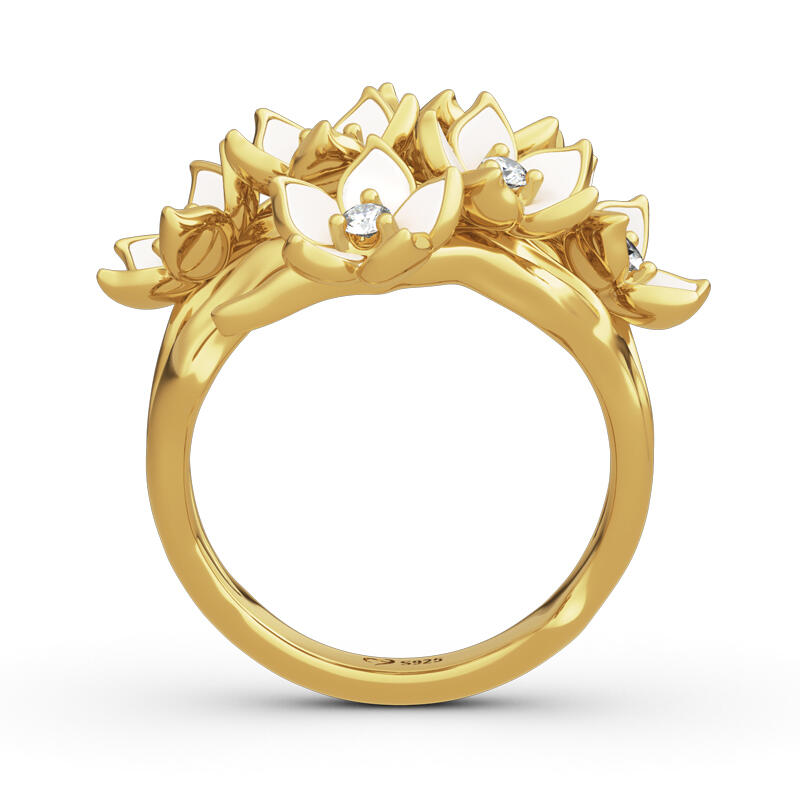 Jeulia Bague Fantaisie à Motif de Fleurs en Argent Sterling