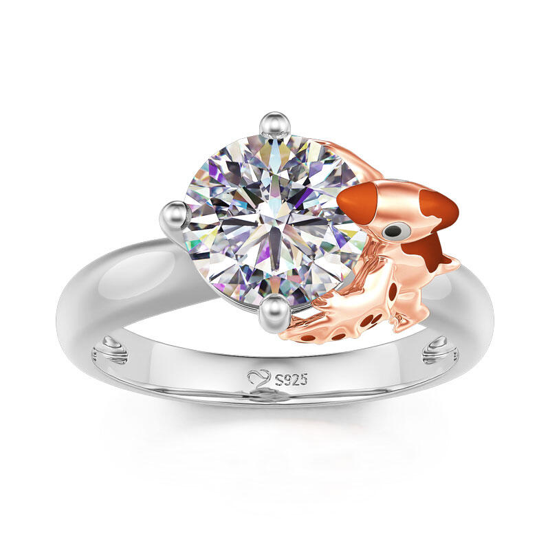 Jeulia Hug Me "My Playmate" Pterodactyl Round Cut Sterling Silver Ring