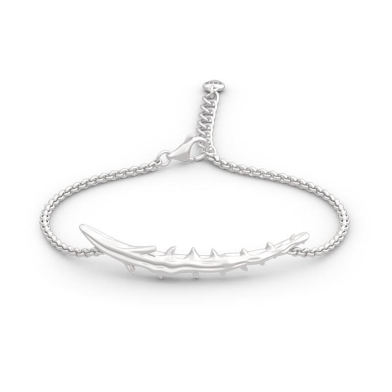 Jeulia "Staff of Thorns" Sterling Silver Bracelet (195mm)