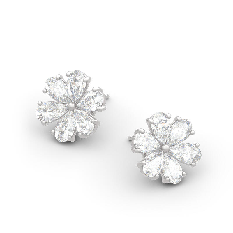 Jeulia Clous d'Oreilles Fleur Elégant en Argent Sterling