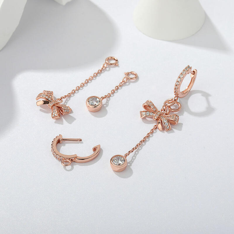 جوليا أقراط عقدة من الفضة الإسترليني عدم التماثل