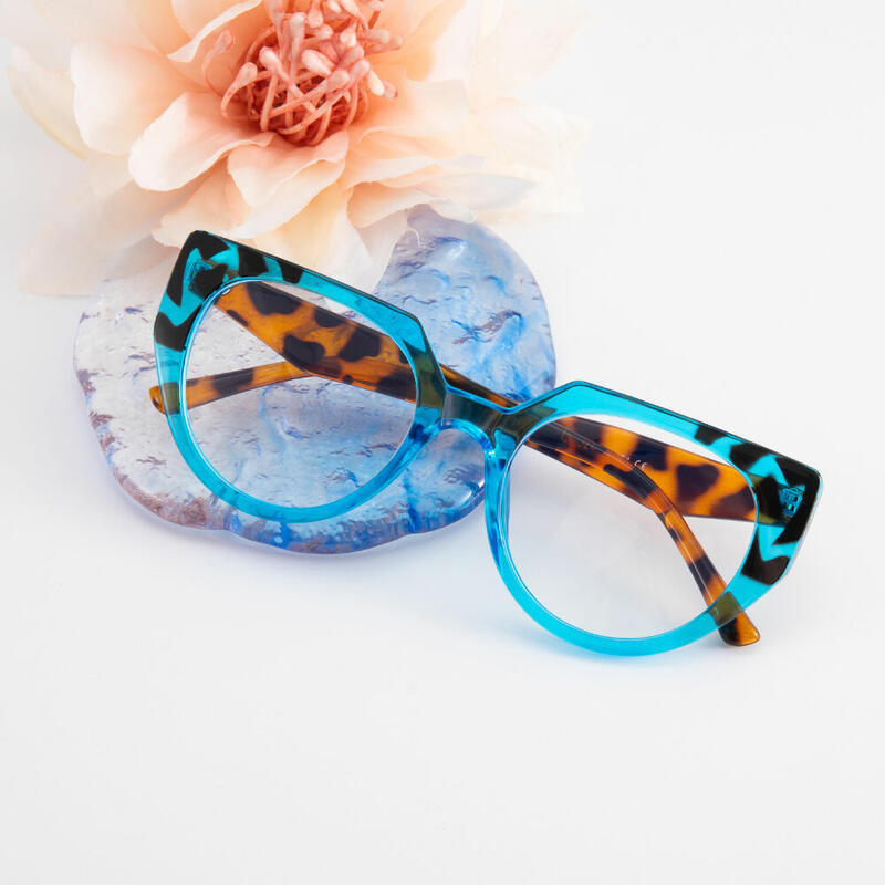Isaac Cat Eye Blue Glasses