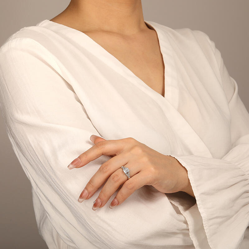 "My Reason For Life" Radiant Cut Side Stone Engagement Ring